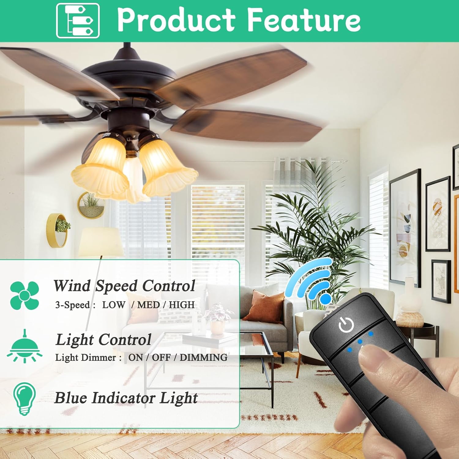 Ceiling Fans Universal Ceiling Fan Remote Control Kit,Hampton Bay Fan  Remote Kit Replacement For Hunter Harbor Breeze Home Decorators 3 Speed  Light Dimming Time Delay Kujce10320 Tr222a 2aazphd3 Hd3 98130 Tx028c Ceiling, image size:1500x1500