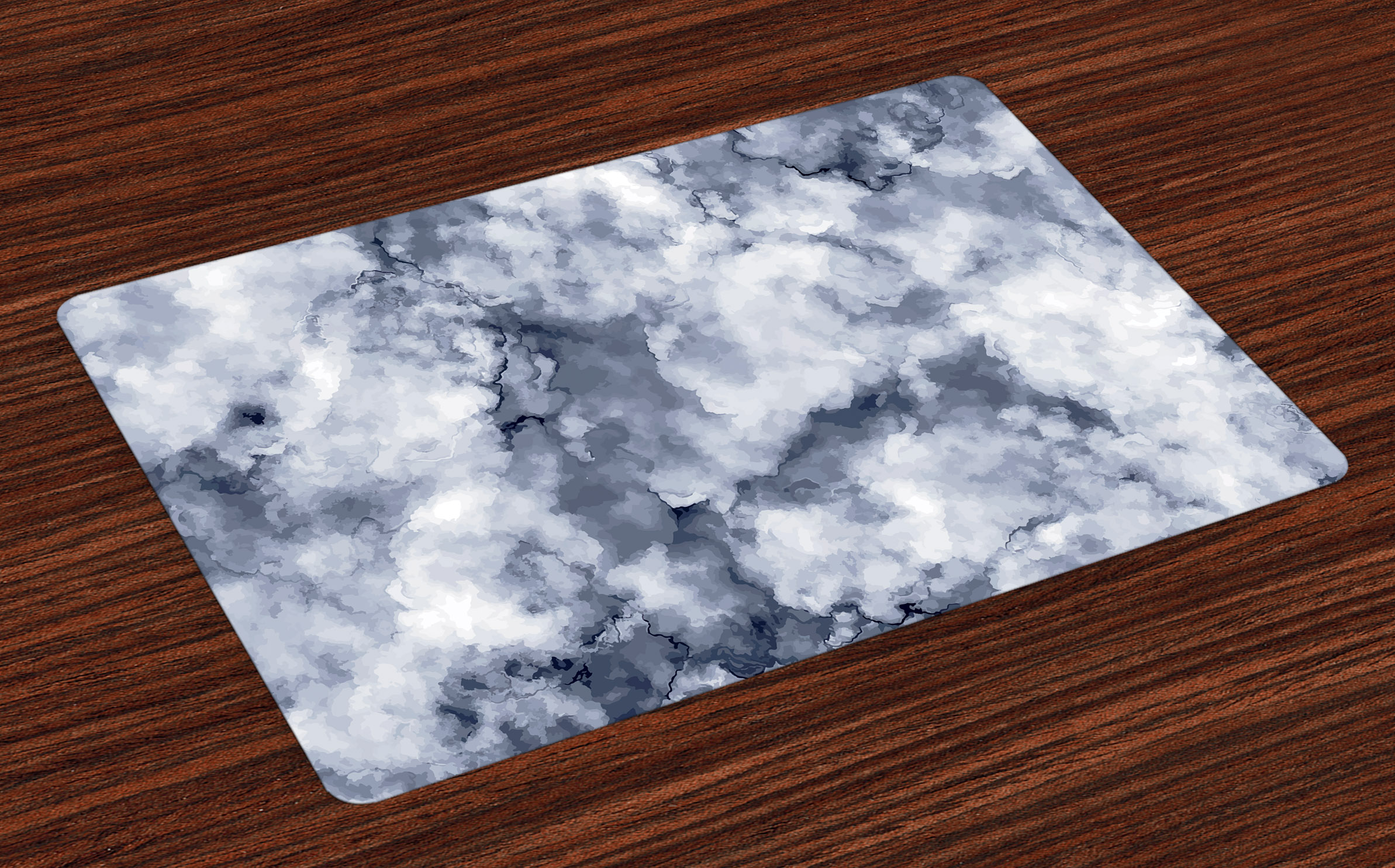 Marble Placemats Set of 4 Cloudy Stylized Artistic Marble Pattern with