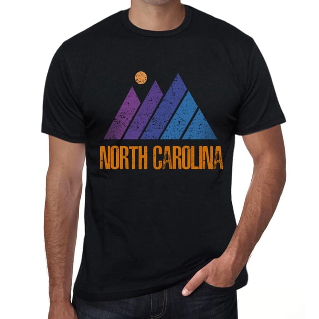 T-Shirt Graphique pour Homme Mountain North Carolina Écolo T-Shirt à Manches Courtes en Édition Limitée