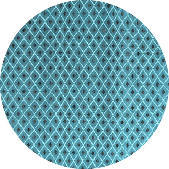 Ahgly Company Indoor Round Abstract Light Blue Modern Area Rugs, 5' Round