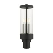 20728-14 Livex Lighting Hillcrest - 3 Light Outdoor Post Top Lantern in Coastal Style - 6.5 Inches wide by 20.25 Inches high