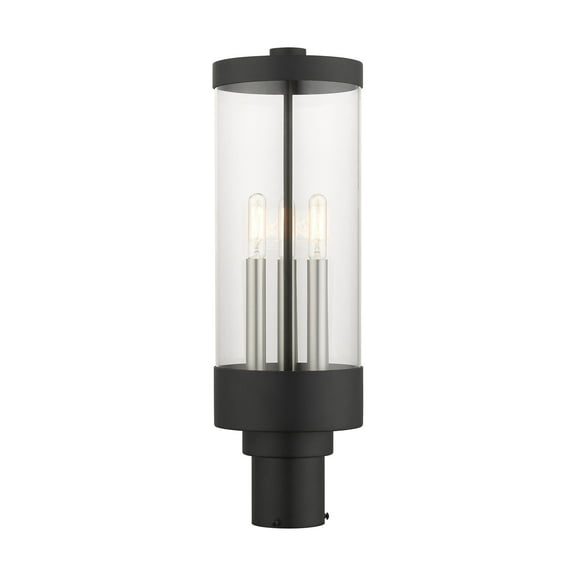 20728-14 Livex Lighting Hillcrest - 3 Light Outdoor Post Top Lantern in Coastal Style - 6.5 Inches wide by 20.25 Inches high