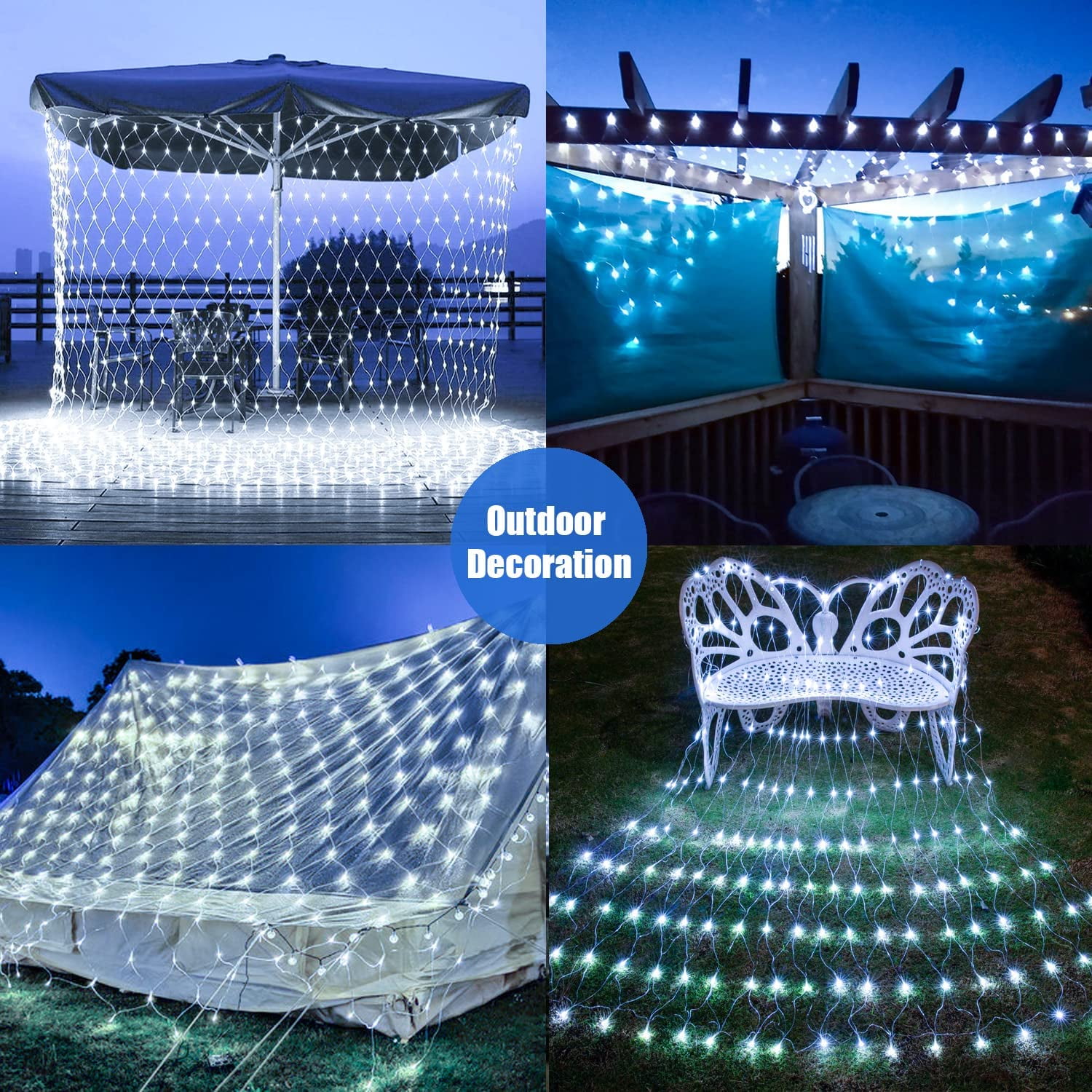 9.8 ft x 6.5 ft 8 Modes Outdoor Christmas Net Lights Waterproof, 200LED Chr Christmas Net Lights 96 LED 6.5ft x 9.8ft Outdoor Christmas Bush