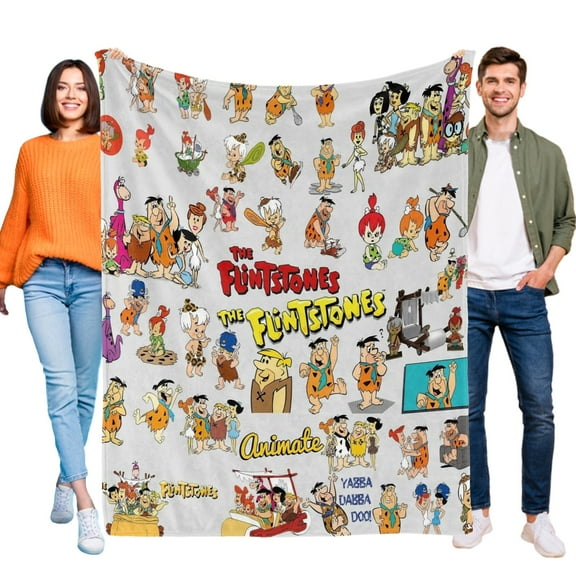 Throw Blanket for The Flintstones Bed Couch Home Decor Soft Warm Flannel Blanket for Kids Boys Girls Gifts 30x40 Inch