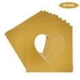 thumbnail image 2 of Metallic Gold Acid Free 7x7 Heart Picture Frame Mat with White Core Bevel Cut for 4x5 Pictures -, 2 of 3