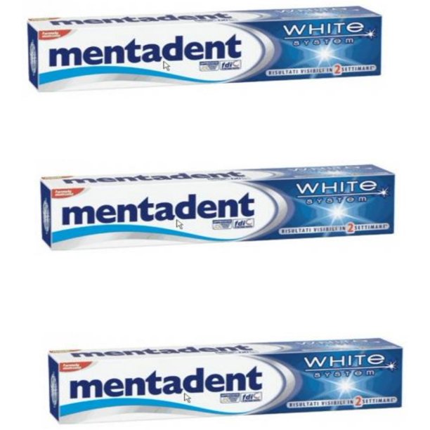 Pasta dental Mentadent White System de Vittleitaly 75 ml, paquete de 3