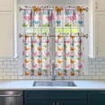 thumbnail image 3 of Kitchen Curtains 36 Inch Short - 3 Panel Set with Colorful Butterfly Floral Pattern, Rod Pocket Window Curtain, 100% Polyester for Butterfly Lovers, Farmhouse, Kitchen, Bedroom, Easy Wash, 3 of 6