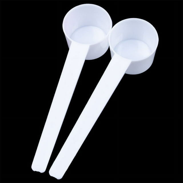 Cuchara medidora de plástico de fondo plano a escala, cuchara medidora fija para 5 g, g, 10 ml, ml, para mascarillas líquidas, leche en polvo