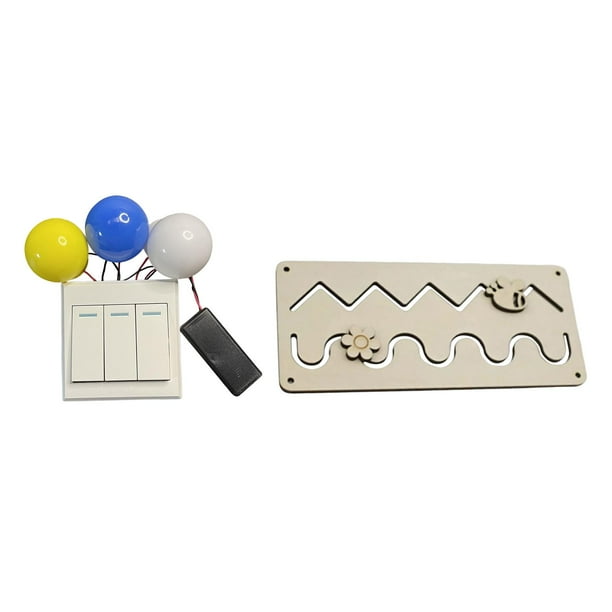 Luz de tablero ocupado,Juguete de cognición Montessori para accesorios de tablero ocupado,Montessori Busy Accesorio Juguetes de viaje,Piezas de tablero sensorial de material de Sunnimix Luz de tablero ocupado