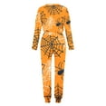 thumbnail image 4 of VBTAPA Happy Halloween Sweatsuit for Women 2 Piece Sets Cute Ghost Print Pullover Sweatshirt and Drawstring Elastic Waist Jogging Sweatpants Matching Outfits Orange XXXL, 4 of 6