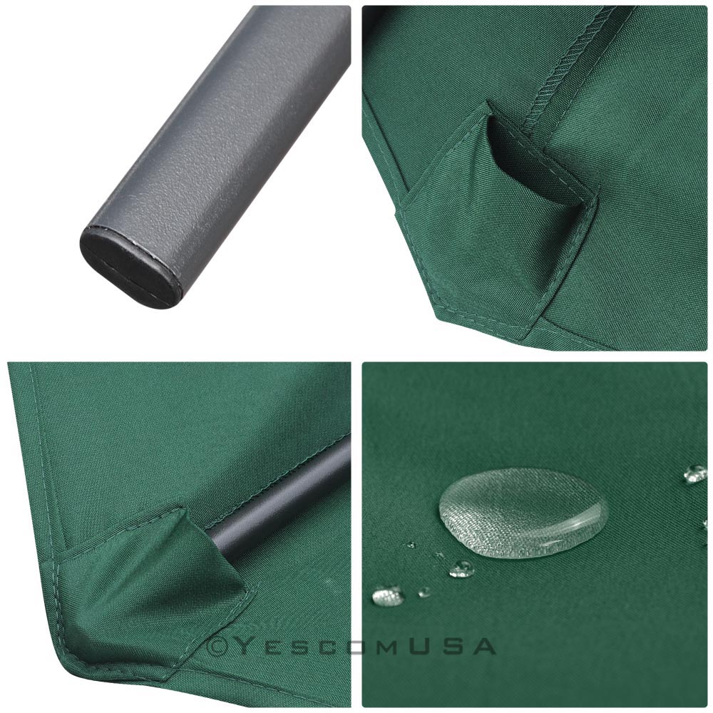 Yescom 10 Aluminum Half Patio Umbrella 5 Ribs With Tilt Crank Wall Balcony Outdoor Garden Green Walmart Com Walmart Com