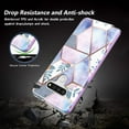 thumbnail image 2 of LG Stylo 6 Case, Rosebono Hybrid Dual-Layered IMD Design Graphic Purple Marble and Flower Anti-Scratch Drop Protection Skin Cover Shockproof Case for LG Stylo 6, 2 of 4