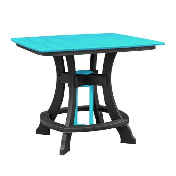 OS Home and Office Model Counter Height Square Table in Aruba Blue with Black Base - N/A