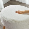 thumbnail image 3 of Home Soft Things Heavy Faux Fur Oval Ottoman - Bright White - 22" x 18" x 18", 3 of 5