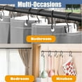 thumbnail image 3 of TABGIME 12pk Shower Curtain Hooks Rings, Rustproof Metal Balanced Glide Shower Hook, Double Hooks for Bathroom Shower Rod Curtain, Brushed Matte Black Finish, 3 of 5