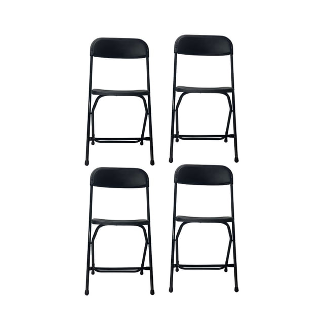 Sillas Plegables Shorbull Plástico Negra Fiesta Kit de 4 Resistente Reforzada Exterior Fiesta