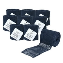 Love, Laugh, Craft Jute Burlap Roll Precut, 3"W x 5-Yards, 9 Rolls, 740-36KIT, Navy Blue