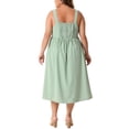 thumbnail image 4 of GRACE & GRANDEUR Vestido Cami de Talla Grande para Mujeres, Vestido Midi Flowy de Primavera Verano con Lazo Bonito 1X Verde, 4 of 8