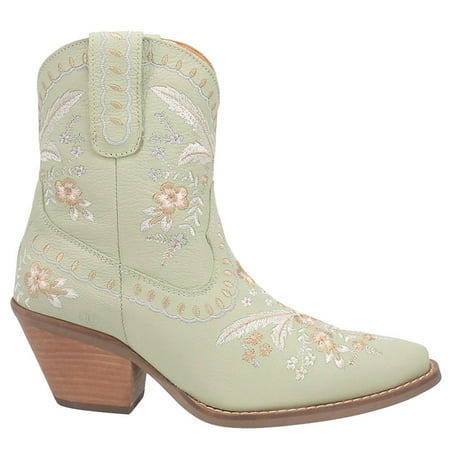 

Dingo Womens Primrose Embroidered Floral Snip Toe Boots Ankle Mid Heel 2-3