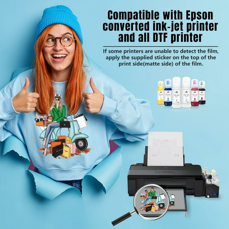 L&C DTF Ink for EPSON ET 8550, DTF Transfer Ink Refill for epson et-8550  D570 R1390 DTF Printers, Heat Transfer Printing Ink Set 100ml X 6