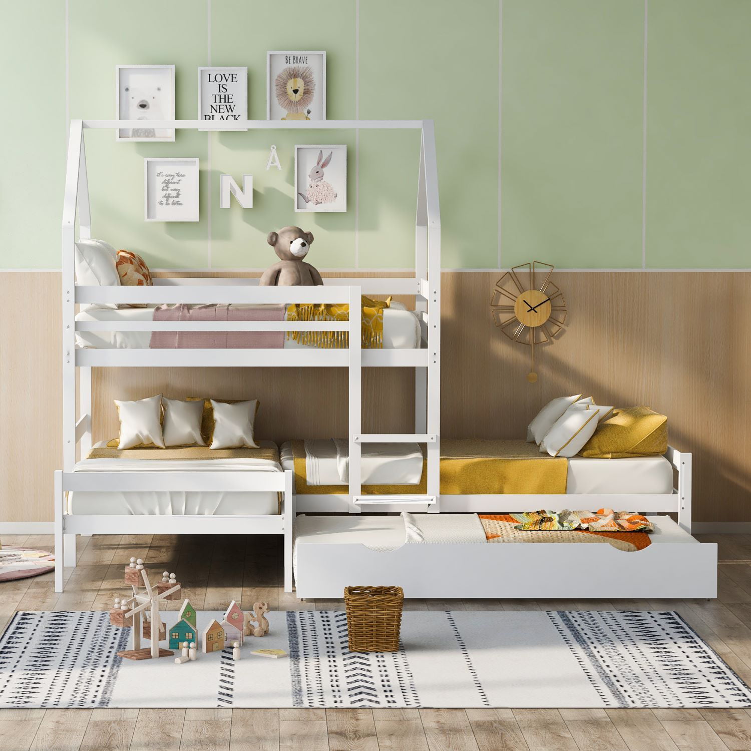 Carefree 4 Bunk Beds For Kids House Bed, Bunk Beds For 4 Kids