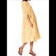 thumbnail image 3 of Vestido Midi Holgado Informal de Verano para Mujer, con Escote en V, Cordones, Media , Estampado Geométrico Bohemio Amarillo M, 3 of 8