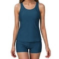 thumbnail image 4 of Gamivast Tankini Swimsuits for Women 2 Piece Racerback Tank Top with Boy Shorts Tummy Control Modest Coverage Athletic Swimming Summer Vacation Wear Outfits, 4 of 9