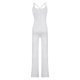 thumbnail image 5 of Mono Deportivo Con Tirantes Mono casual Pantalones acampanados Monos elegantes Traje de club simple (Blanco M) Kuymtek para Mujer Blanco T M, 5 of 8