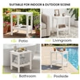 thumbnail image 5 of FUNDAZE HDPE 2-Layer End Table for Living Room, Outdoor Side Table, Patio Small End Table, White, 5 of 12