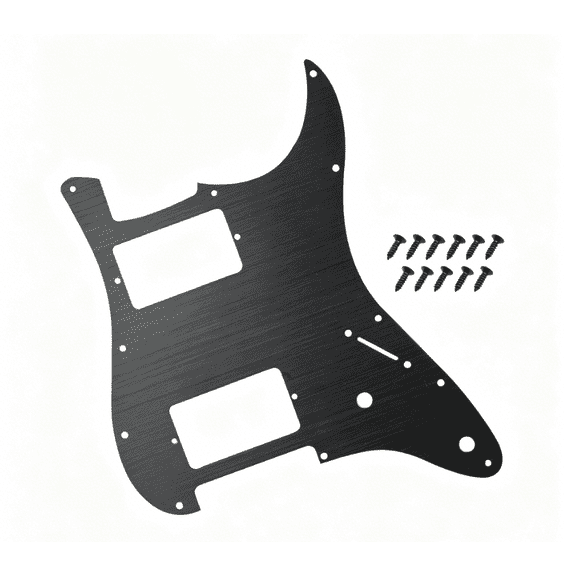 LOOKSEVEN 11 Hole HH Metal Guitar Pickguard Aluminum For ST Strat Electric guitar 7 color-Black