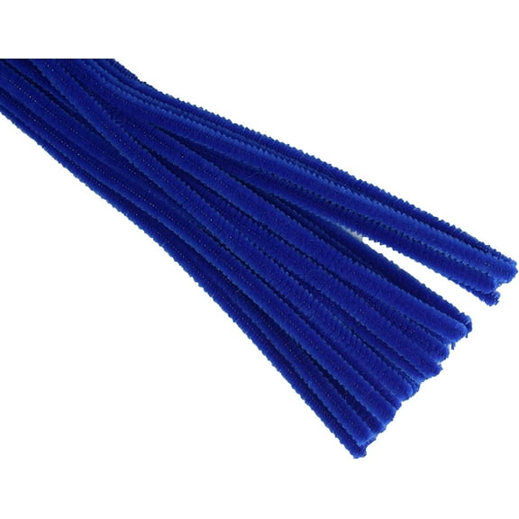 12" Plain Royal Blue Chenille (Pipe Cleaner) 6MM Stems Choose Package Amount (50)