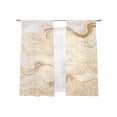 thumbnail image 2 of Beige Marble Semi Sheer Curtains 72 Inch Length 2 Panels Set, Chic Neutral Minimalist Fluid Aesthetic Sheer Kitchen Curtain Privacy Voile Window Curtain for Living Room Bedroom Rod Pocket Drapes, 2 of 7