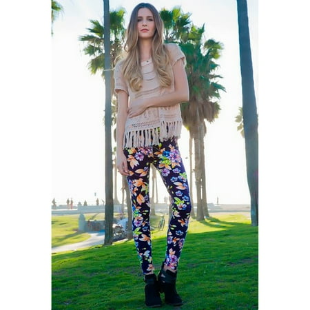 - Vintage Floral printed-Stretch Velour Leggings