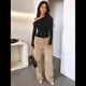 thumbnail image 5 of Blusas de Mujer con Hombros Descubiertos, Elegantes, de Larga, Asimétricas, Ajustadas, para Salir, de Otoño, con Frunces. Negro L, 5 of 8