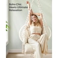 thumbnail image 5 of Nordic Hygge Hammock Chair with Large Thick Cushion, Beige, 5 of 8