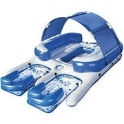 Bestway CoolerZ Tropical Breeze III Inflatable 8-Person Floating Island with UV Sun Shade and Connecting Lounge Rafts