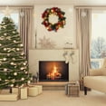 thumbnail image 5 of Christmas Wreath for Front Door | Festive Artificial Floral Holiday Wreath LED Lights | Faux Pine Décor with Bonus Wreath and Accessories Hooks and Linen Hanging Ribbon - 12 inch, 5 of 9