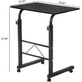 thumbnail image 3 of CZMDZH home Side Table Mobile Standing Desk Adjustable Height Portable Laptop Table, TV Tray Computer Workstation Sofa Bed Teble for Home Office, Desktop 23.62" L x 15.75" W, Black, 3 of 7