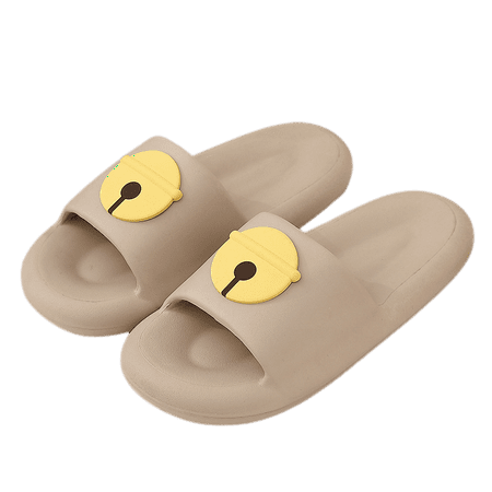 

Rush Men and women cute slippers summer cartoon slippers open toe slippers non-slip home slippers shower slippers flat sandals for indoor and outdoor（Khaki 35-36m） S2070