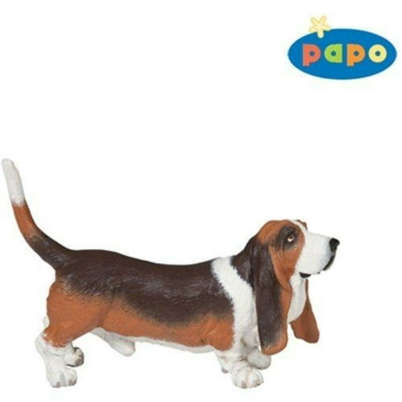 Papo Basset Hound Hand Painted Figurine - Heirloom Quality Collectible No. 54012