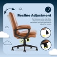 thumbnail image 6 of Serta Comfort Modern Executive Office Chair Metal Base Bonded Leather Cognac, 6 of 8