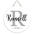 thumbnail image 1 of Personalized Family Name Sign, Custom Last Name Sign, Established Sign, Monogram Door Hanger, Wooden Front Door Welcome Sign, Housewarming Gift, 12Inch, 1 of 3