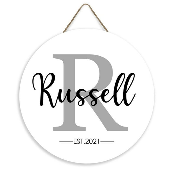 Personalized Family Name Sign, Custom Last Name Sign, Established Sign, Monogram Door Hanger, Wooden Front Door Welcome Sign, Housewarming Gift, 12Inch