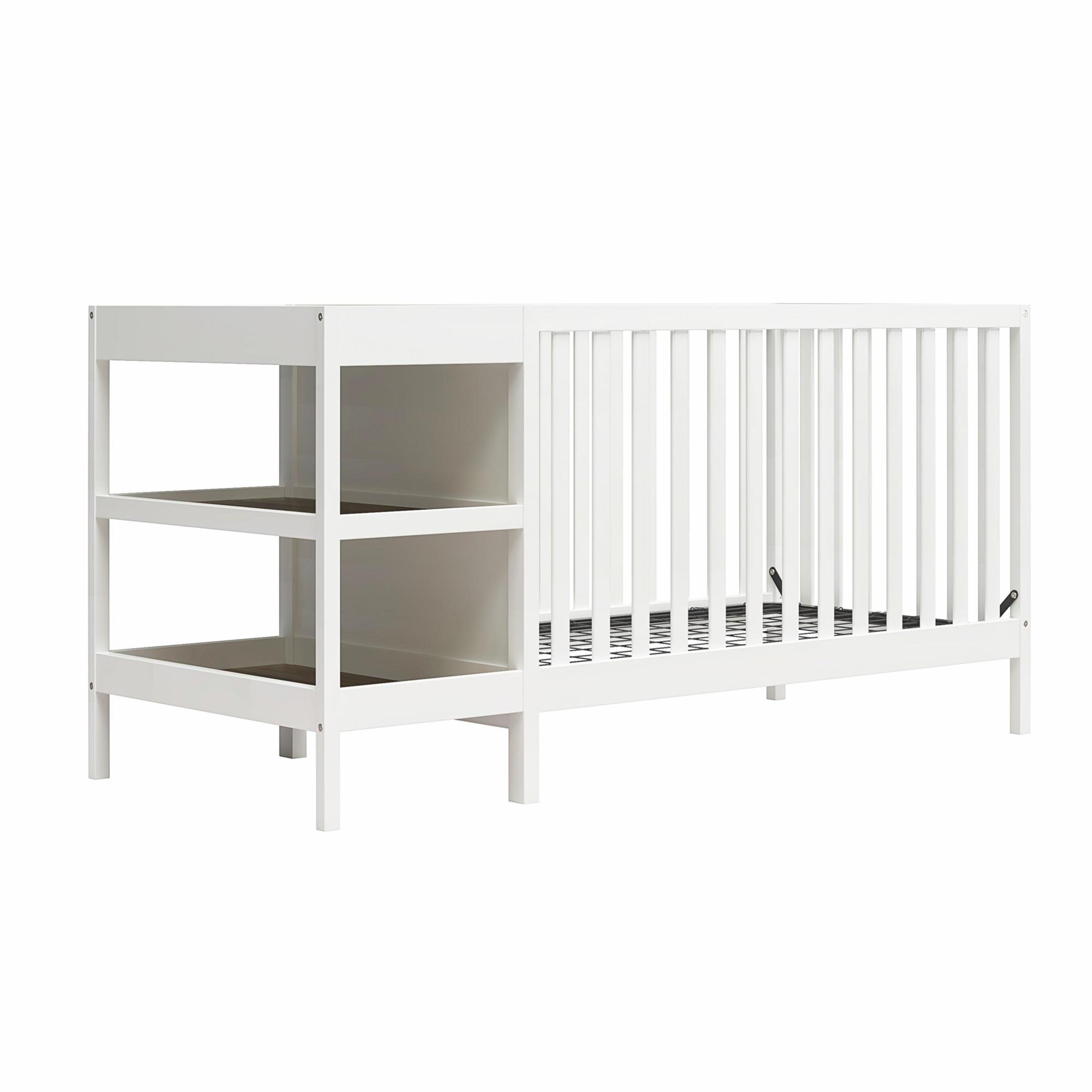 Baby Relax Ema 3-in-1 Convertible Crib & Changer Combo, White