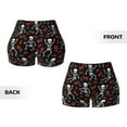 thumbnail image 5 of Fotbe Skeleton with Roses Seamless Shorts, Womens Workout Shorts High Waist Stretch Booty Short for Gym/Yoga/Running/Biking-Medium, 5 of 9