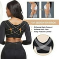 thumbnail image 2 of Womens Shapewear 3/4 Sleeve Arm Shaper Front Closure Compression Bra Post Surgery Posture Corrector Tank Top, 2 of 5