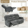 thumbnail image 2 of 3 Seater Reclining Couch Manual 3-Seater Recliner Sofa, Triple Reclining Couch Chair with Adjustable Backrests, Memory Foam Comfort, Storage Pockets, Dark Gray Living Room & Home Theater Furniture, 2 of 7