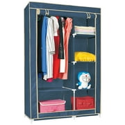 Unity-Frankford Double Wardrobe - Storage And Organization - Closet Space Maximizer - Solid Metal Construction - Roll-Up Zipper Door - Canvas - Easy Assembly - By Unity (Navy)