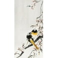 thumbnail image 2 of Koson, Ohara 11x18 Gold Ornate Wood Framed with Double Matting Museum Art Print Titled - Two sable red tails with cherry blossom, 2 of 4