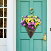 pdqouc 3 Bundles Artificial Daisies Flowers Silk Cemetery Flower Daisy Memorial Bouquet for Hanging Window Box Home Table Centerpieces Decor
